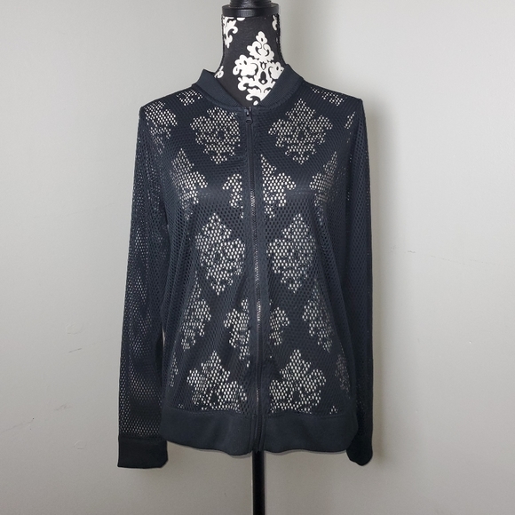 Victoria's Secret Tops - Victoria secret black mesh long sleeve workout M
